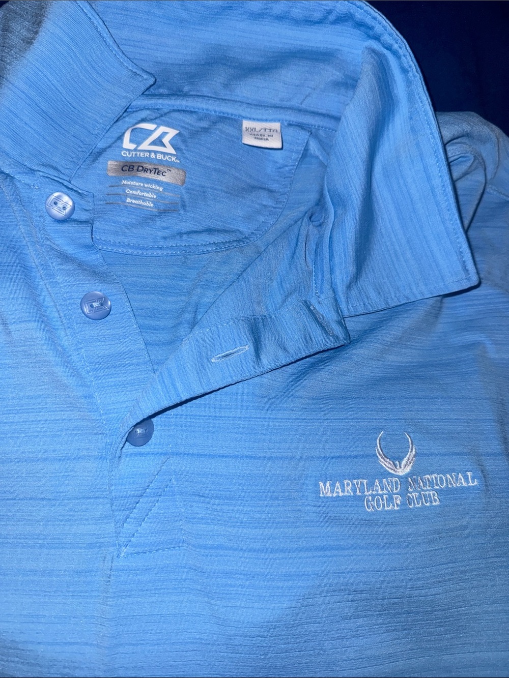 Cutter & Buck Men's Blue Polo Shirt - Maryland National Golf Club 2XL